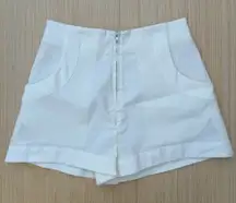 Cult Gaia Molly linen blend front-zip high-rise shorts size S small