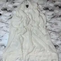 Eileen Fisher | Sleeveless Cardigan Open Front Sheer Silk | Ivory | Women | XS