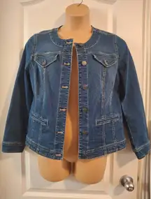 Chico's Sz 1 Denim Button-Up Women's Jacket