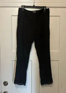 Crown & Ivy Pants Women’s Size 8 Black Lace Flat Front Tapered Leg Pockets Zip