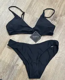 Zaful Elegant Black Bikini Set