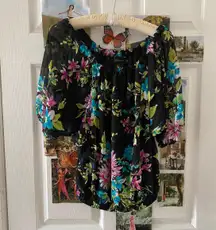 GRASS COLLECTION FLOWY FLORAL TOP