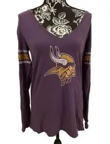 47 Brand 47 Minnesota Vikings Striped Long Sleeve T Shirt Football Sports Athletic Sporty