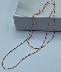 NWT 17” Rose Gold over sterling silver box chain. Delicate minimalist