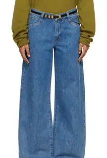 Levi's Blue '94 Baggy Wide‎ Leg Jeans Raw Distressed Hem Size 29