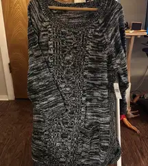 Black and Gray Dolman Sleeve Tunic Sweater 
NEW WITH TAGS