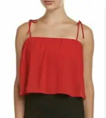 Love, Fire  red crop top flowy style Size Large