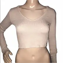 Cute ribbed knit cropped hooded tee