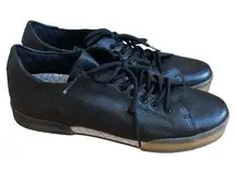 THE LAB BY DR SCHOLL’S LEATHER BLACK SNEAKERS SHOES AMALIE CASUAL Sz 8 US