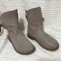 Birkenstock  Uppsalla Shearling Suede Leather Gray Taupe Boot Sz 37 6-6.5