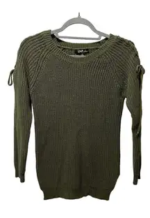 Knit Sweater Top Olive Green- Size Medium