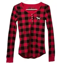 I Only Sleep In Pink Size Small Red Plaid PJ Sleep Shirt Pajamas Nightshirt City