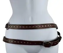 Silpada Designs Brown Leather Studded Waist Wrap Around Belt Women’s Size Small