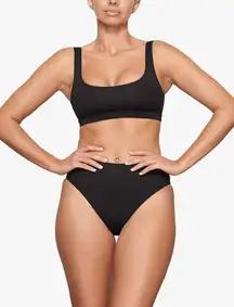 SKIMS Black square neck comfy Sports Bra recycled swim top Size XL​