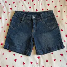 rio dark wash denim shorts
