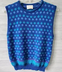 Pendleton Sweater Vest Womens Medium Wool Polka Dot Blend Golf Pullover Vintage