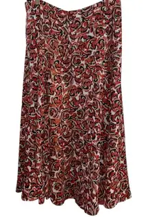 Jones New York off white tan brick red print midi skirt Fall Thanksgiving outfit