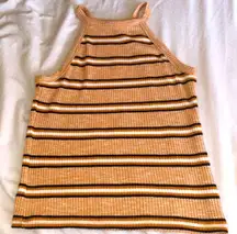 Orange Striped Halter Top