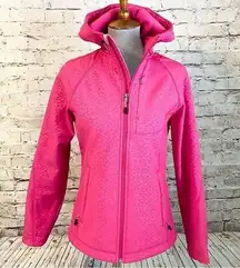 Kirkland Signature Kirkland Pink Soft Shell Fleece Lined Wind Resitant Hooded Full Zip Jacket Small