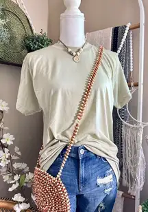 Unisex Military Sand Colored Basic Short Sleeve T Shirt