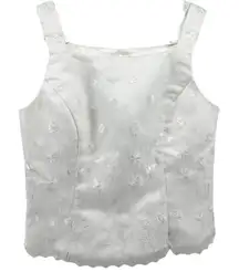 VTG Jessica Mcclintock Bridal Millennium 2000 Bodice Floral Embroidery White 8