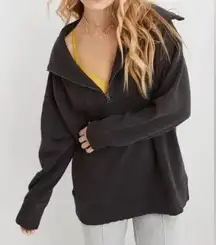 Aerie Down To Earth 1/4 Zip Pullover XS Grey