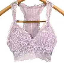 Aerie Lavender Highlands Lace Longline Racerback Bralette XS Removable Pads