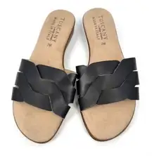 Tuscany By Easy‎ Street Womens NICIA Faux Leather Slide Sandals Shoes Size 7M