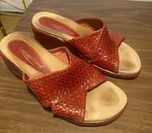 Chadwicks Coldwster Creek Red Mules with Woven Design 7.5