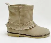 Coolway Free People |  Boots Tan Leather Suede Ankle Boots Leather Fringe A3