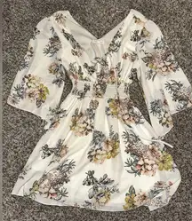 GORGEOUS Bailey Blue Flowy Cream Floral Dress