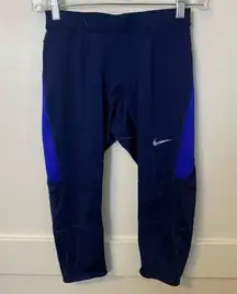 Nike  Dark & Royal Blue Cropped Leggings