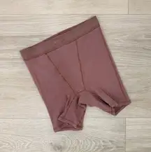 Skims Tan Ribbed Boxer Shorts