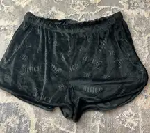 Juicy Couture Black Velour Lounge Shorts