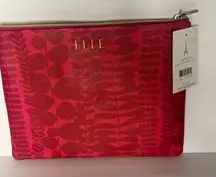 Elle Vibrant Red Patterned Cosmetic Bag
