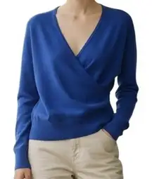 THE LIMITED Royal Blue Slanted Side Zip L/S Lightweight‎ Sweater EUC Size MP