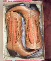 Lucchese Brown and Orange Woman’s Western Boots Size 7 1/2 $800