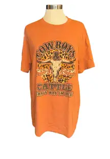 Lulu Mac T-shirt short sleeves “Cowboys & Cattle It’s Why I’m Here” size X-Large