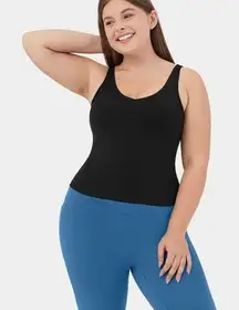 13H3.- Padded V Neck Cropped Yoga Tank Top