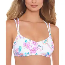 Salt + Cove Printed Strappy Bikini Swim Top White Multi
Size Small