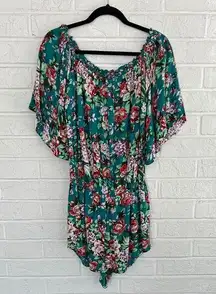 Kori Teal Floral Romper