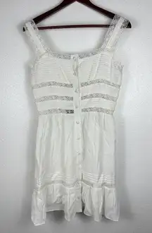 Storia NWT White Lace Buttons Mini Babydoll Dress Women's Small