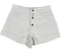 WeWoreWhat Twill Denim Seamed Short in Classic White 26‎ NWT