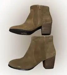 J. Jill Brown Leather Suede Ankle Booties Size 8
