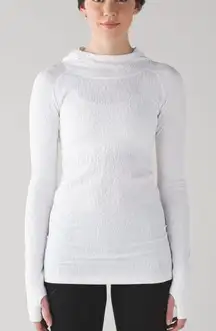 Lululemon Rest Less Textured Hooded Top White Womens