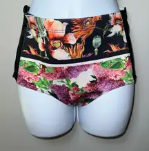 Clover Canyon Made In USA Mesh Side Bikini Bottom EUC Size S Floral Print‎