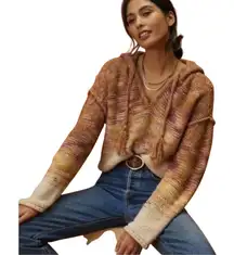 ANTHROPOLOGIE PILCRO Women’s Boho Hooded Fuzzy Tassel Vneck Sweater