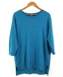 Neiman Marcus Cashmere Rolled Dolman Sweater Teal Size L