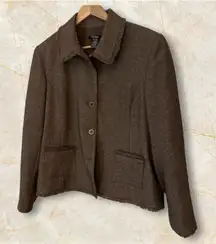 Bob Mackie Brown Tan Suit Coat Jacket Blazer Size 16