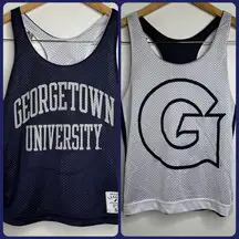 Reversible Georgetown University Mesh Jersey Tank Sz Small Blue White Collegiate